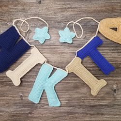 personalized letter garland crochet name banners nursery decor