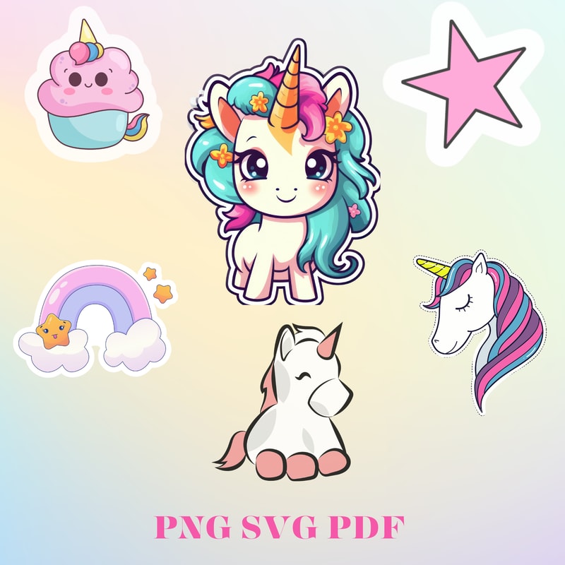 Unicorn Design PNG SVG PDF 0