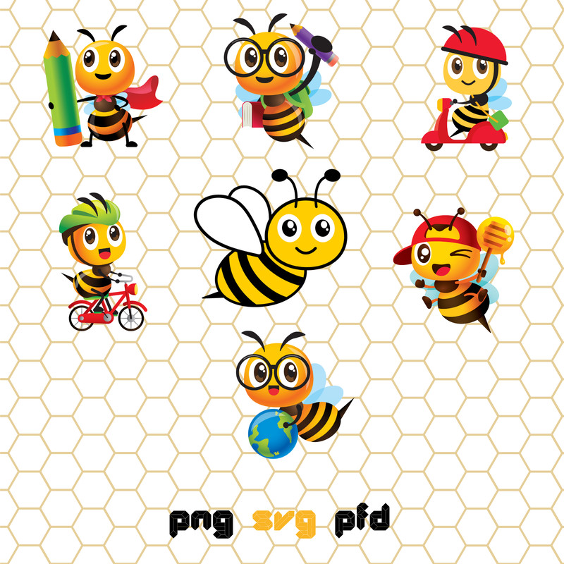 Honey Bee PNGSVGPDF Pack 0