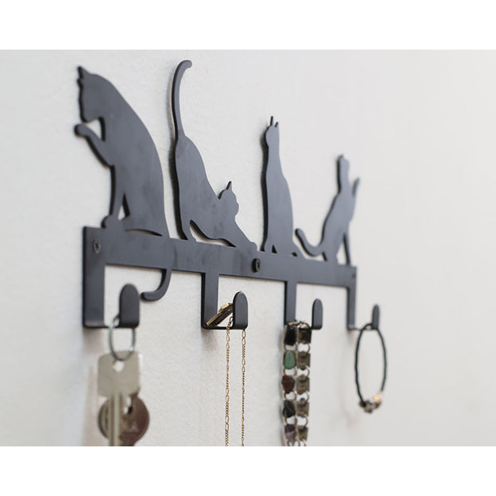4 Hooks Wall Mounted Holder With CAT DECOR 3