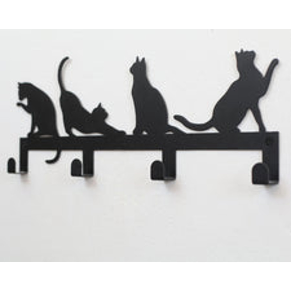4 Hooks Wall Mounted Holder With CAT DECOR 4