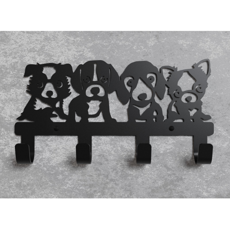 Large Selection Hooks With Dogs Of Different Breeds Wall Hanger 12