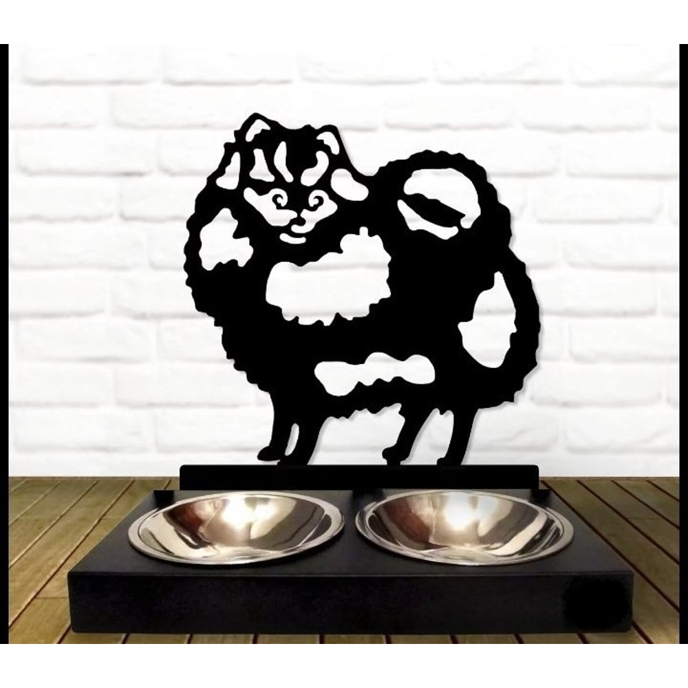 Bowl StandPersonalized Dog Bowl Pomeranian Spitz Dog BreedCustom Dog Bowl 0