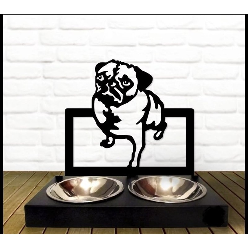 Bowl StandPersonalized Dog Bowl Pug Dog BreedCustom Dog Bowl 0