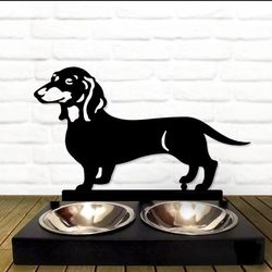 bowl stand,personalized dog bowl ,dachshund dog breed,custom dog bowl