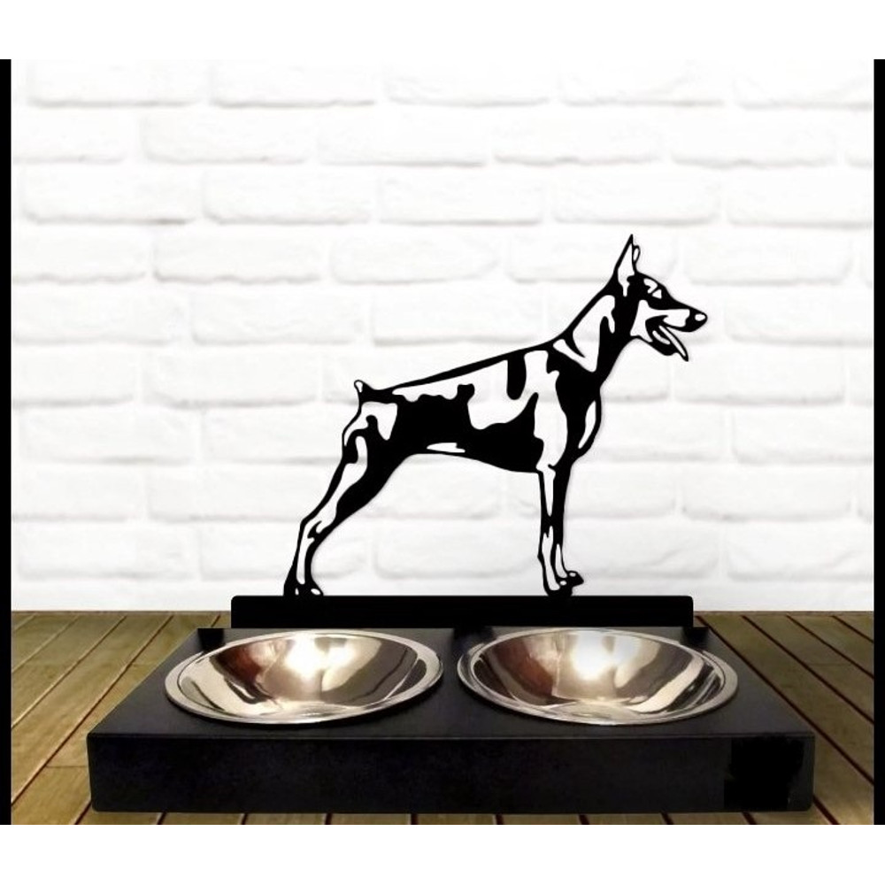 Dog Bowl Stand Personalized Pet Bowl Stand Miniature PinscherDog Bowl Stand 0