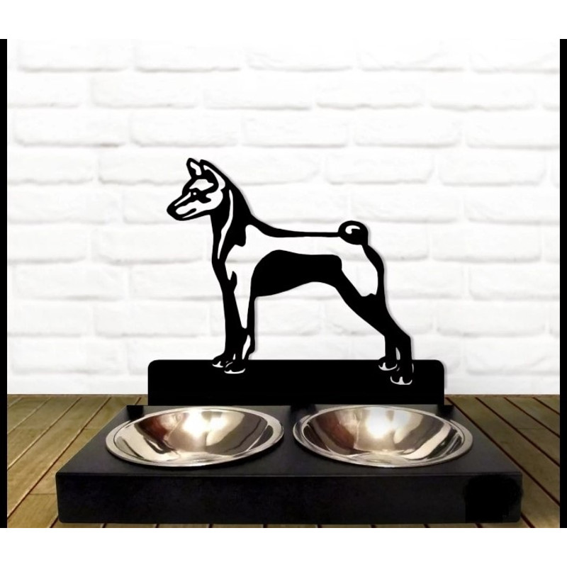 Modern Pet Feeding Station For Dogs Functional With Different Breeds MotifsBasenji 0