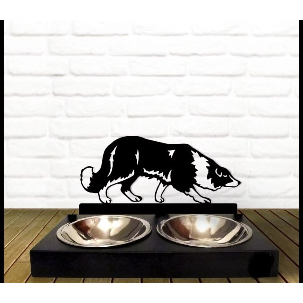 CUSTOM Dog Cat Pet Bowl Personalized Metal Food Water Bowls Dish Border Collie Gift Dog Lover Dog Food Bowl 0