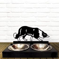custom dog cat pet bowl personalized metal food water bowls dish border collie gift dog lover dog food bowl