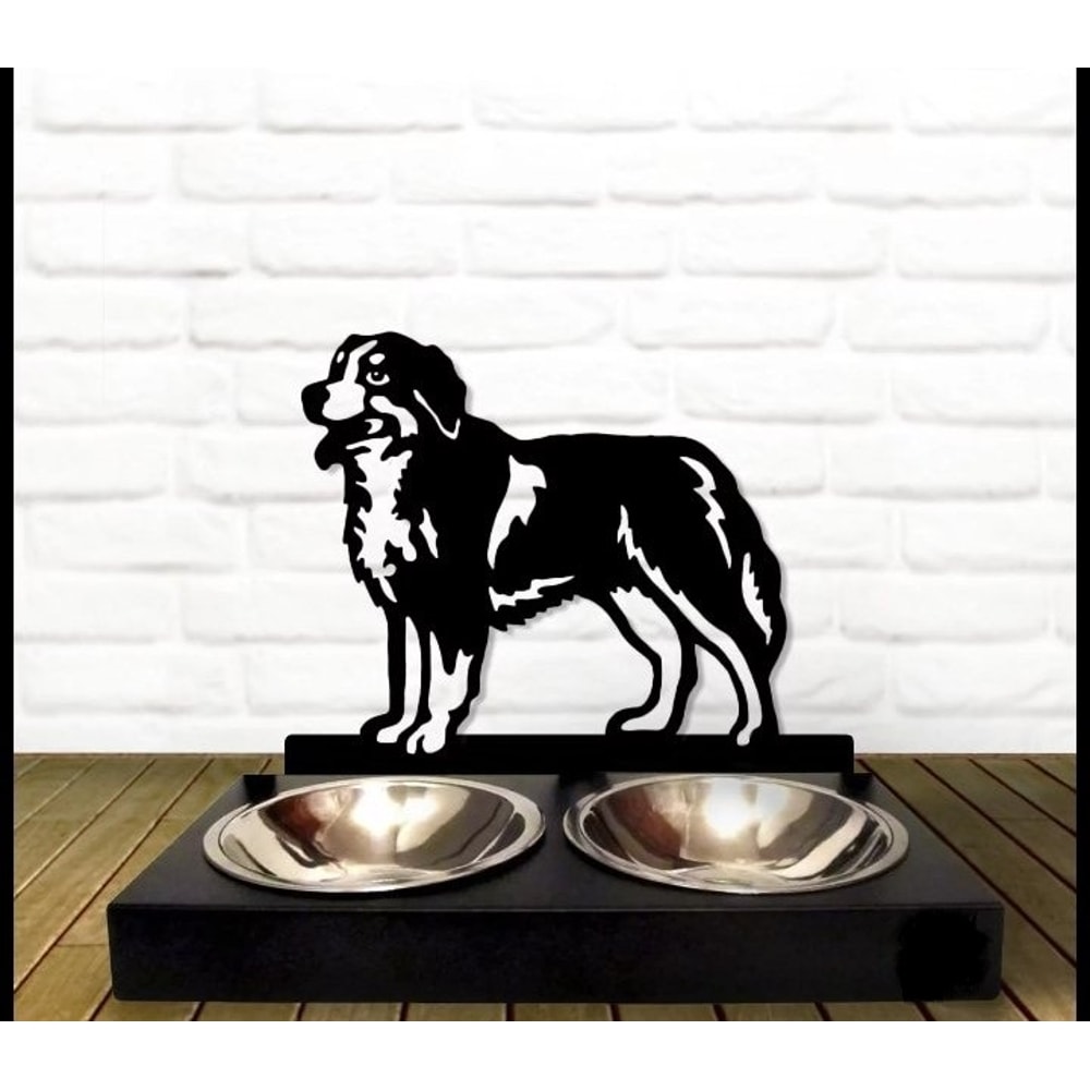 Custom Dog Bowl Stand Personalized Pet Bowl Holder For Bernese Mountain Dog Breed Raised Feeding Station 0