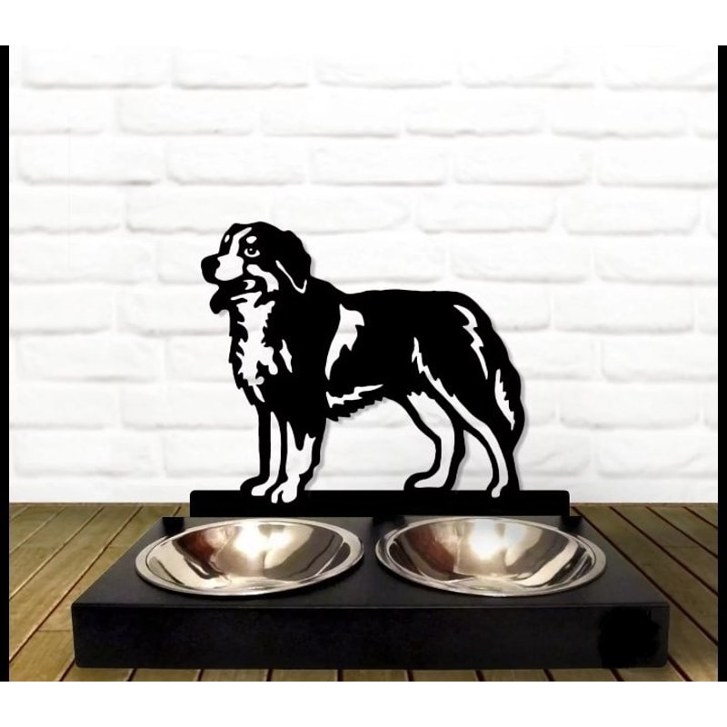Custom Dog Bowl Stand Personalized Pet Bowl Holder For Bernese Mountain Dog Breed Raised Feeding Station 0
