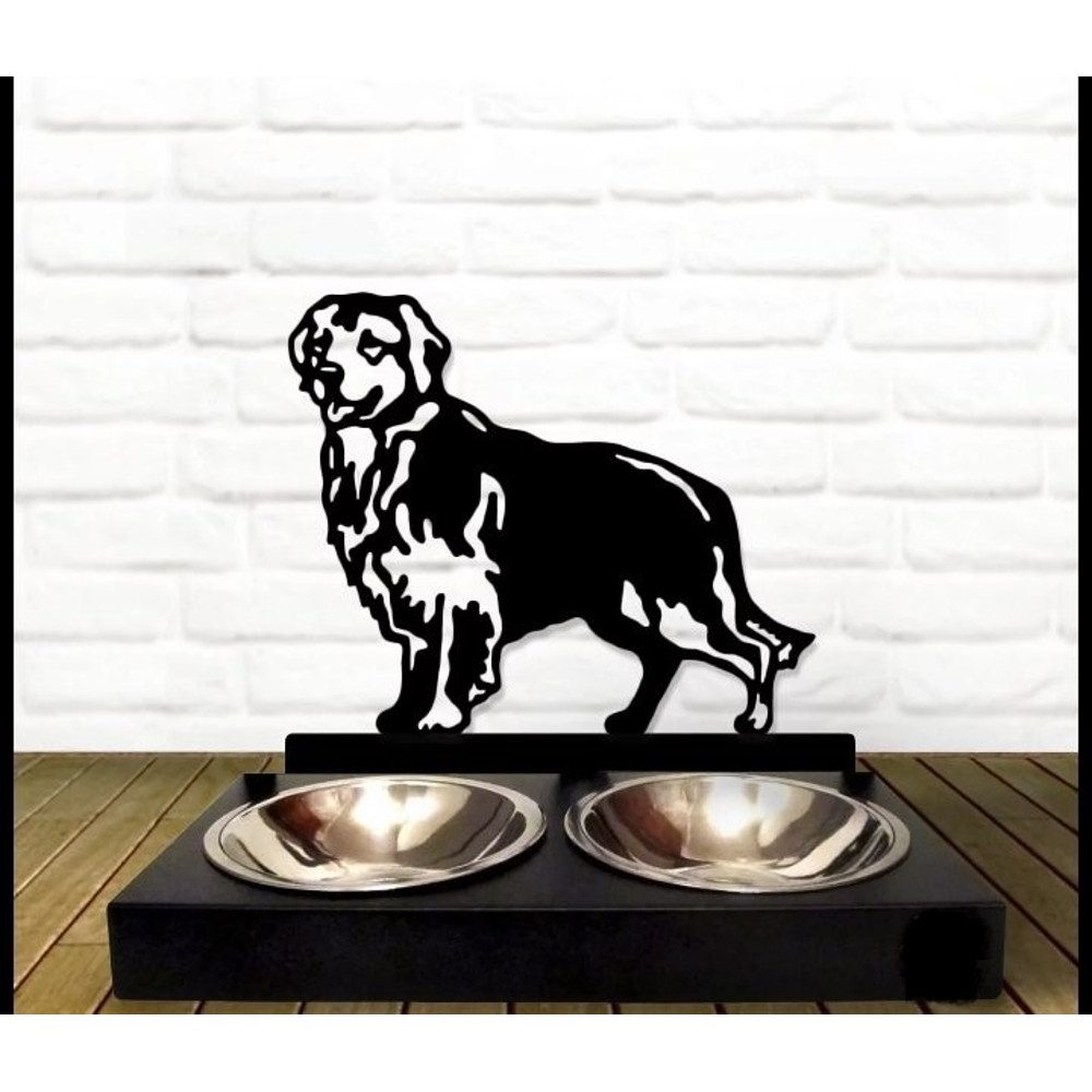 Modern Pet Feeding Station For Dogs Functional With Different Breeds Motifs Retriever 0