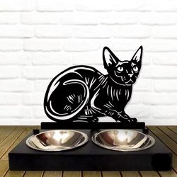 custom cat bowl personalized with your pet's name. custom name. cat food bowl. pet bowl. gift for cat lovers, sphynx cat