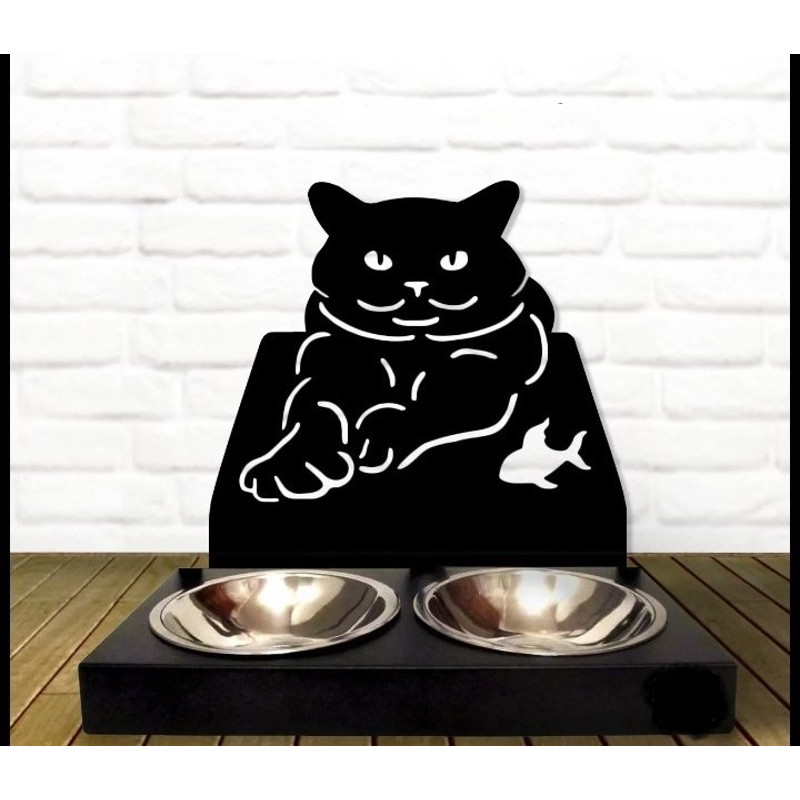 Raised Cat Bowl Modern Metall Raised Cat Stand Cat Feeding Station With 2 Bowls Cat Bowl Medium Dog British Shorthair 2
