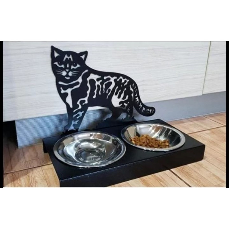 Raised Cat Bowl Modern Metall Raised Cat Stand Cat Feeding Station With 2 Bowls Cat Bowl Medium Dog British Shorthair 3