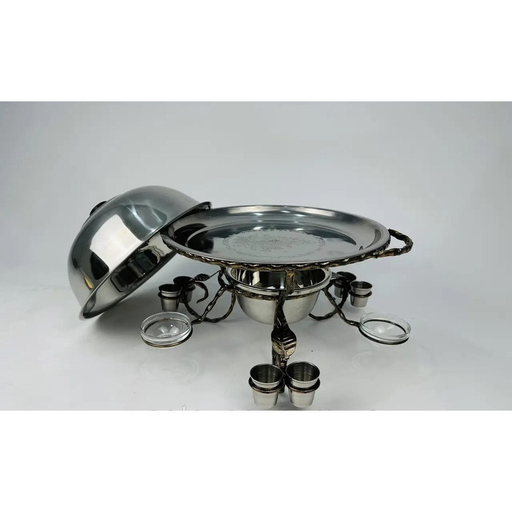 Saj frying Panplatedfood Presentation Stand With Heater Compartmentkebabs Grill Pilaf And Vegetables Warmer 8