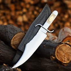 custom handmade d2 steel mirror polish bowie knife -best hunting knife- best wedding gift-best gift for father