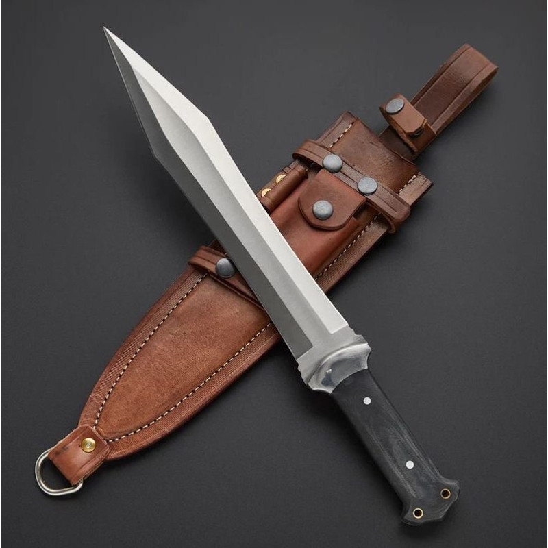 Custom Handmade Hunting Knife With Leather Cover  Best Camping Knife  Best Christmas Gift For Men 0