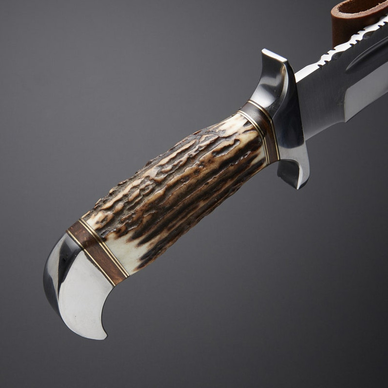 Best Handmade Corban Steel Knife With Leather Cover Natural Stag Handle Knife Gift For Men 2