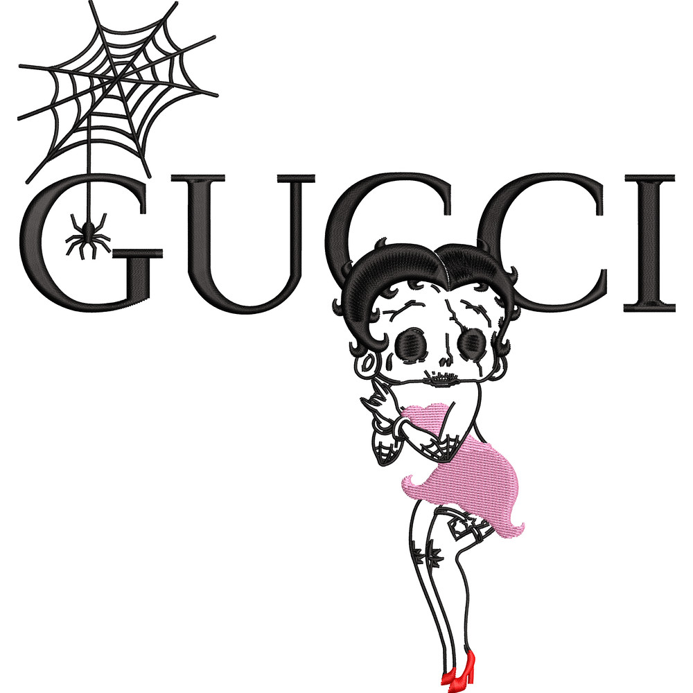 Halloween BettyBoop Zombie Embroidery Design 0