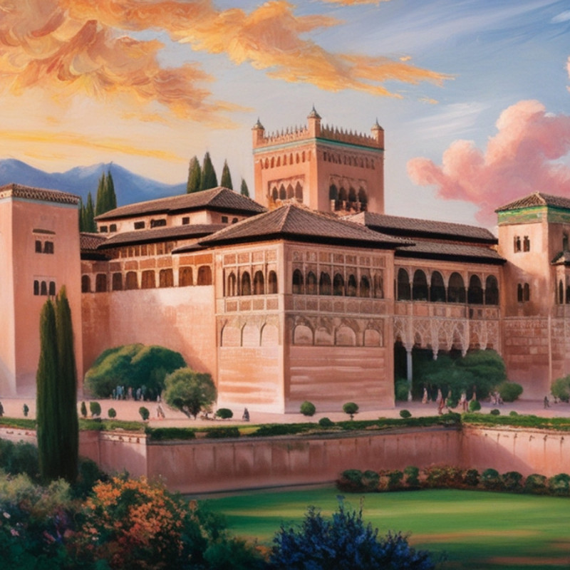 Enhance Your Space With This Digital Art Of The Alhambra Palace Ideal For TV Frames 0