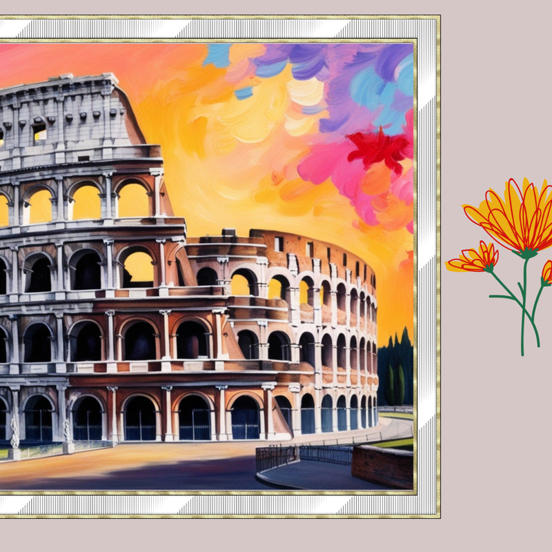 Downloadable Digital Art Of The Colosseum In Rome Elegant TV Frame Decor With Classic City Landscape Art 1