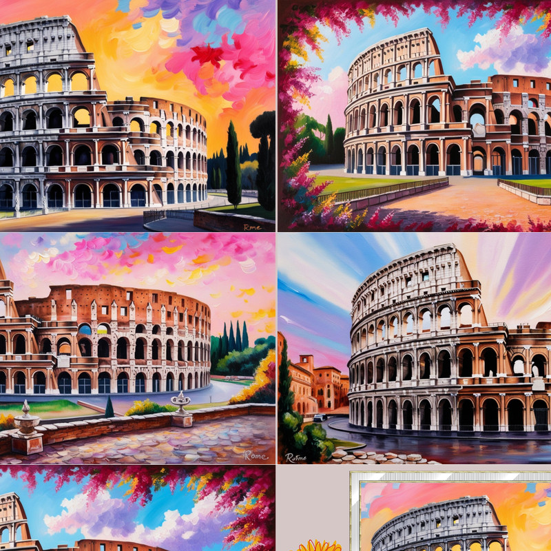 Downloadable Digital Art Of The Colosseum In Rome Elegant TV Frame Decor With Classic City Landscape Art 2