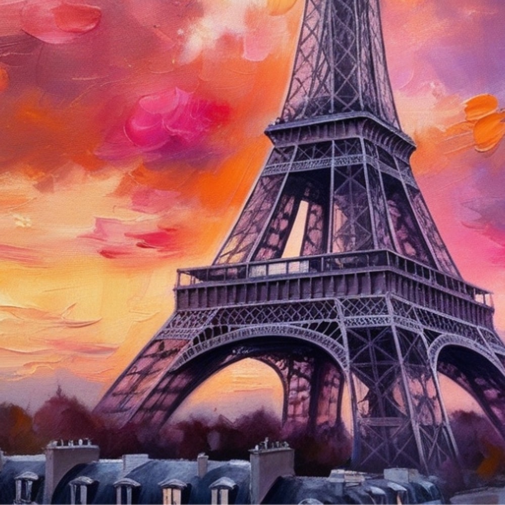 Downloadable Digital Art Featuring The Eiffel Tower Set Against A Captivating Background Designed As Elegant TV Frame D 1
