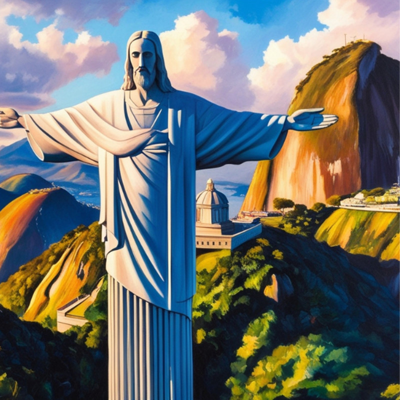Downloadable Digital Art Of Christ The Redeemer With A Stunning Background Elegant Oil Painting For TV 0