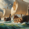 Downloadable Oil Paintings Of Viking Ships And Sea Adventures For Nauticalthemed TV Frame Art 2
