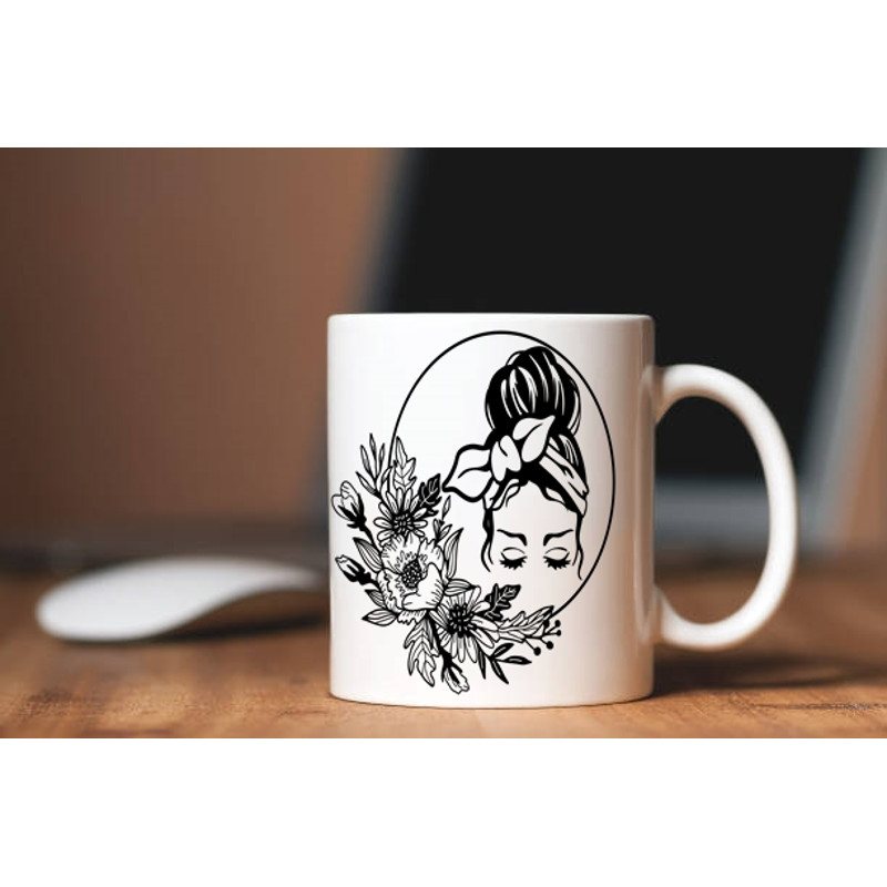 Woman Flower Wreath SVGPNG  Logo 2