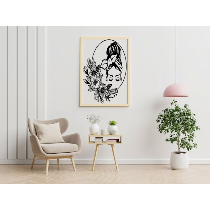 Woman Flower Wreath SVGPNG  Logo 3