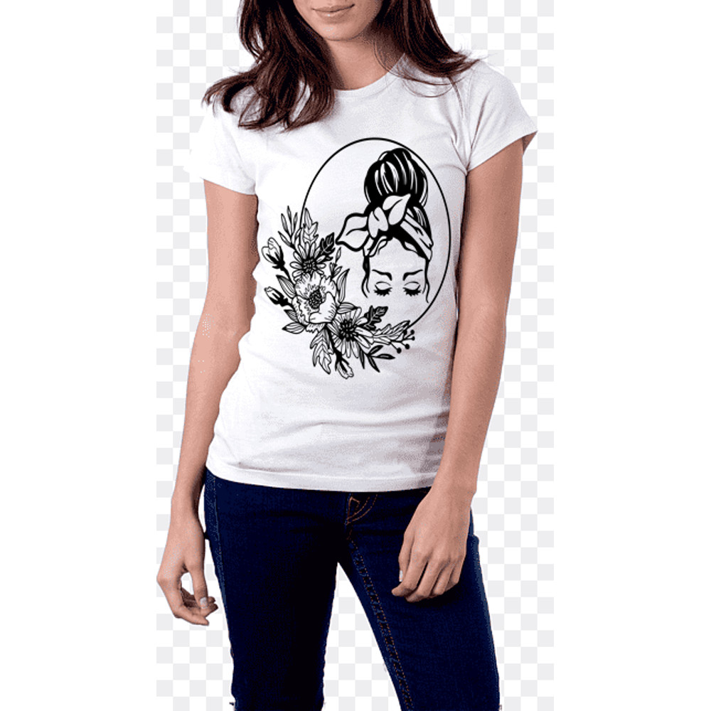 Woman Flower Wreath SVGPNG  Logo 4