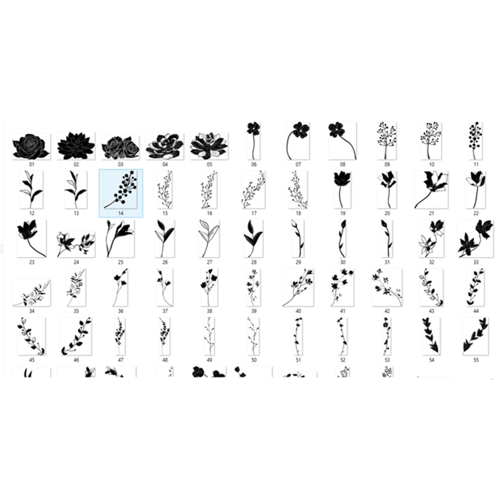 DesignBundles VectorPNGSVG Florals Black Shapes 1