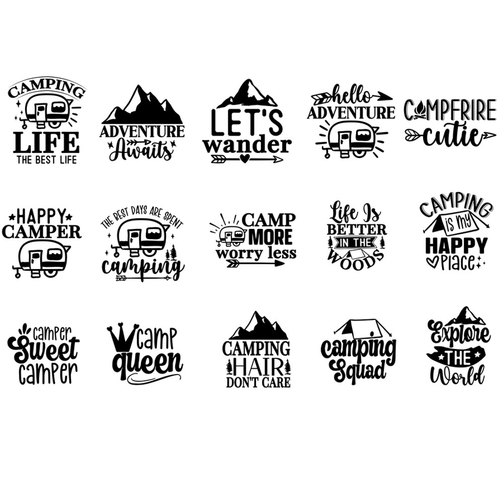 Camping SVG PNG Bundle Logos 0