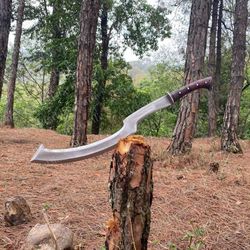 ancient egyptian khopesh sword, pharaoh sword for military use, 20" handmade knife from carbon steel blade, egyptian cos