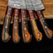 Handmade Damascus Steel Chef Set With Leather Cover Hand Forged Kitchen BBQ Culinary Set Best Anniversary And Birthday 2