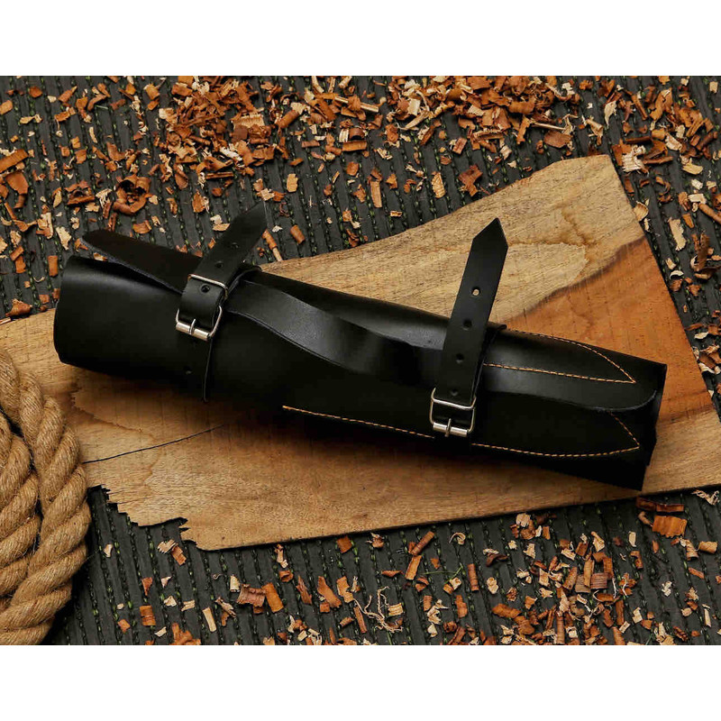 Handmade Damascus Steel Chef Set With Leather Cover Hand Forged Kitchen BBQ Culinary Set Best Anniversary And Birthday 5