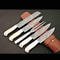 Handmade Damascus Steel Chef Set With Leather Cover Hand Forged Kitchen BBQ Best Anniversary And Birthday 3