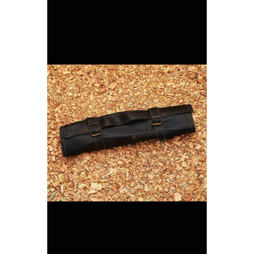 Handmade Damascus Steel Chef Set With Leather Cover Hand Forged Kitchen BBQ Set Best Anniversary And Birthday 4