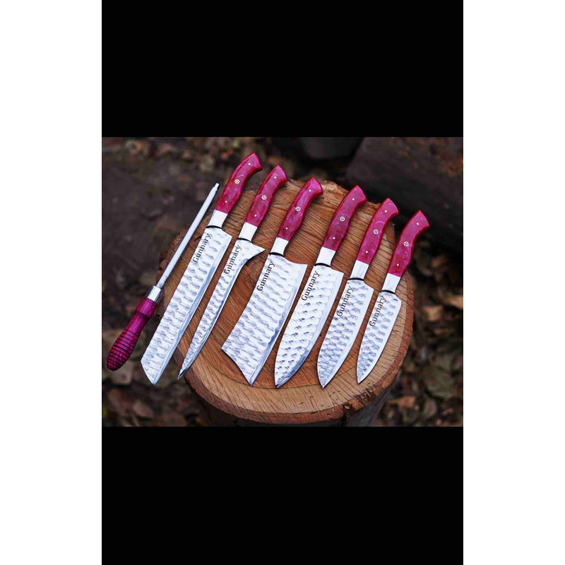 Personalized Handmade Chef Knives Set 7Pcs Perfect Gift For Cooking Lovers Gift For Husband Gift For Wedding Couples 1