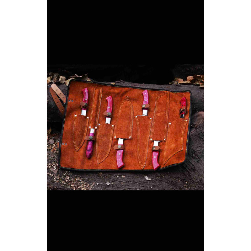 Personalized Handmade Chef Knives Set 7Pcs Perfect Gift For Cooking Lovers Gift For Husband Gift For Wedding Couples 4