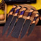 Heaven Forged Damascus Steel Chef Set 5Pcs With Leather Roll Kit Handmade Kitchen BBQ Culinary Set Birthday 1