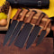 Forged Carbon Coated Steel Chef Set 5Pcs With Leather Roll Kit Handmade Kitchen BBQ Culinary Set Birthday 2