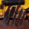 Forged Carbon Coated Steel Chef Set 5Pcs With Leather Roll Kit Handmade Kitchen BBQ Culinary Set Wit