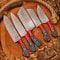 Custom Handmade Damascus Steel Chef Knives Set Of 5 Pieces Unique Christmas Gift Perfect Kitchen Kni