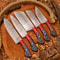 Custom Handmade Damascus Steel Chef Knives Set