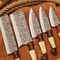 Heaven Forged Damascus Steel Chef Set 6 Pcs With Leather Roll Kit Handmade Kitchen BBQ Culinary Set Birthday 0