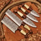 Heaven Forged Damascus Steel Chef Set 6 Pcs With Leather Roll Kit Handmade Kitchen BBQ Culinary Set Birthday 1