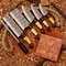 Heaven Forged Damascus Steel Chef Set 6 Pcs With Leather Roll Kit Handmade Kitchen BBQ Culinary Set Birthday 4